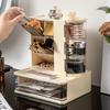 High Quality Modern Plastic Makeup Organizer Case with Layered Transparent Window for Bedroom Skincare and Makeup Storage Bin