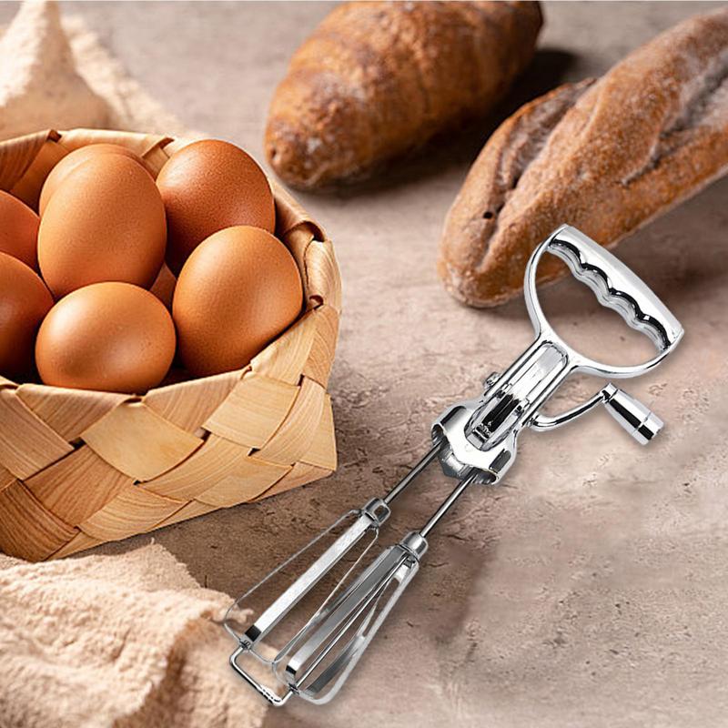 Manual Egg Blender Manual Hand Crank Egg Beaters Blender Stainless Steel Cake Baking Tool For Making Snacks Cakes Bread And