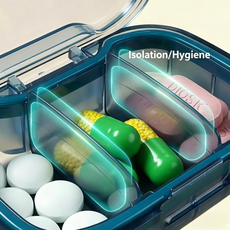 Mini Portable Pill Box, 3 Compartments Daily Medicine Organizer