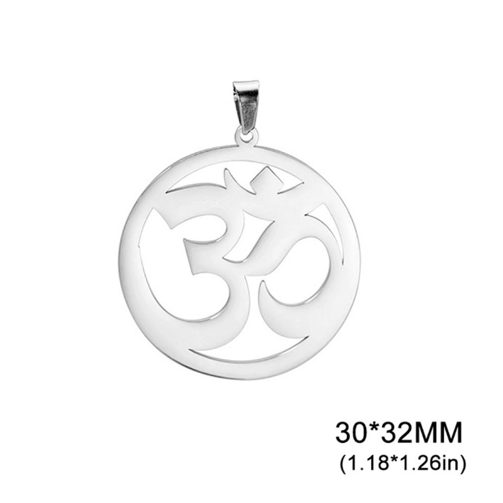 Dawapara Aum Om Ohm Pendant Sanskrit Symbol Yoga Spiritual Charms for Jewelry Making Stainless Steel Accessories