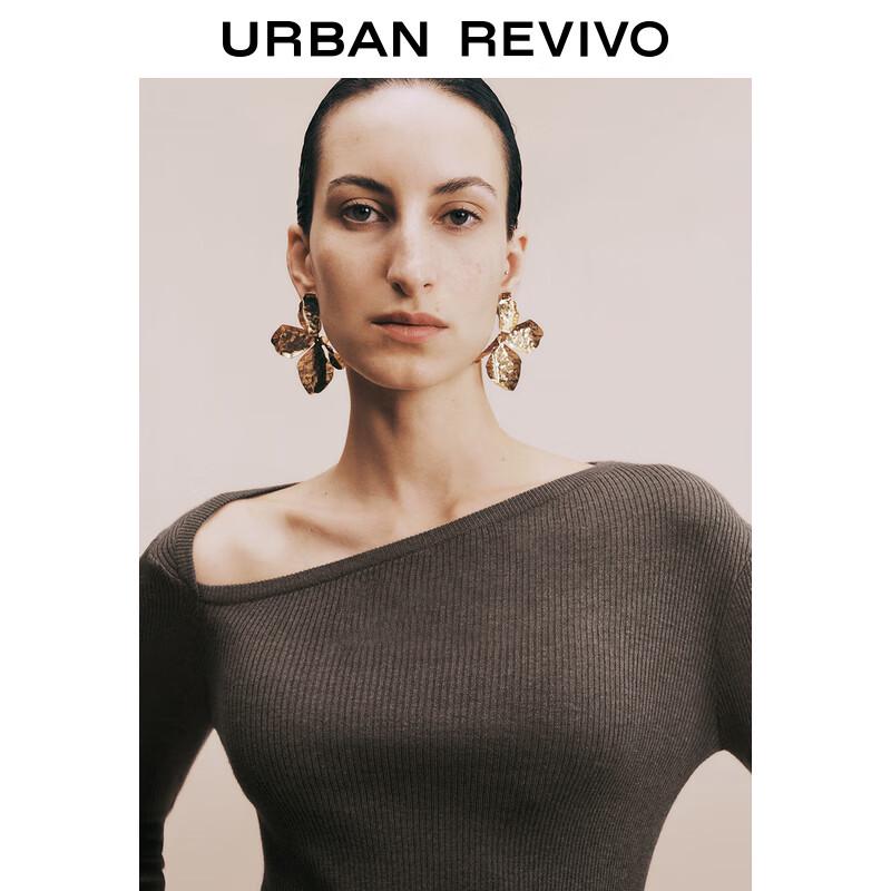 UR Women's Slim Asymmetrical Collar Knit Sweater