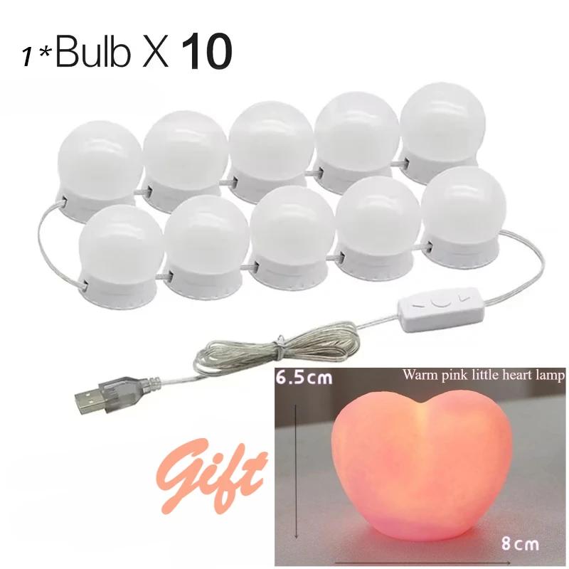 Mirror Light Bulbs Vanity Light USB Power Bathroom Dressing Table Lighting Dimmable LED Vanity Light For Makeup Mirror LED Light