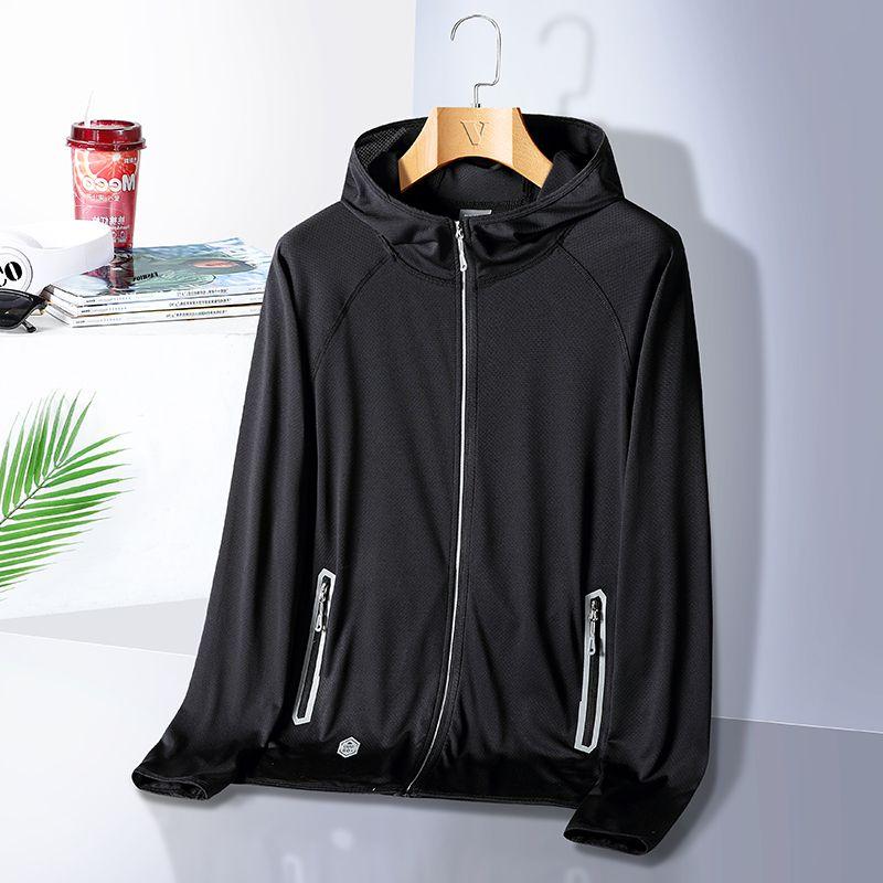 

Летние куртки Корейская мужская одежда Уличная куртка Harajuku для мужчин Стильная солнцезащитная одежда Тонкая XL чёрный