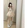 Small fresh floral gauze skirt Japanese sweet butterfly age-reducing small fluffy princess skirt waist and thin A-shaped skirt