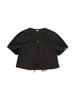 BBC EARTH W Shirred Ribbon Woven Short Sleeve_Charcoal
