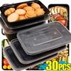 Boîte à déjeuner jetable avec couvercles en plastique noir pour salades, contenants alimentaires, boîte de rangement portable scellée pour pique-nique, fournitures de rangement de cuisine