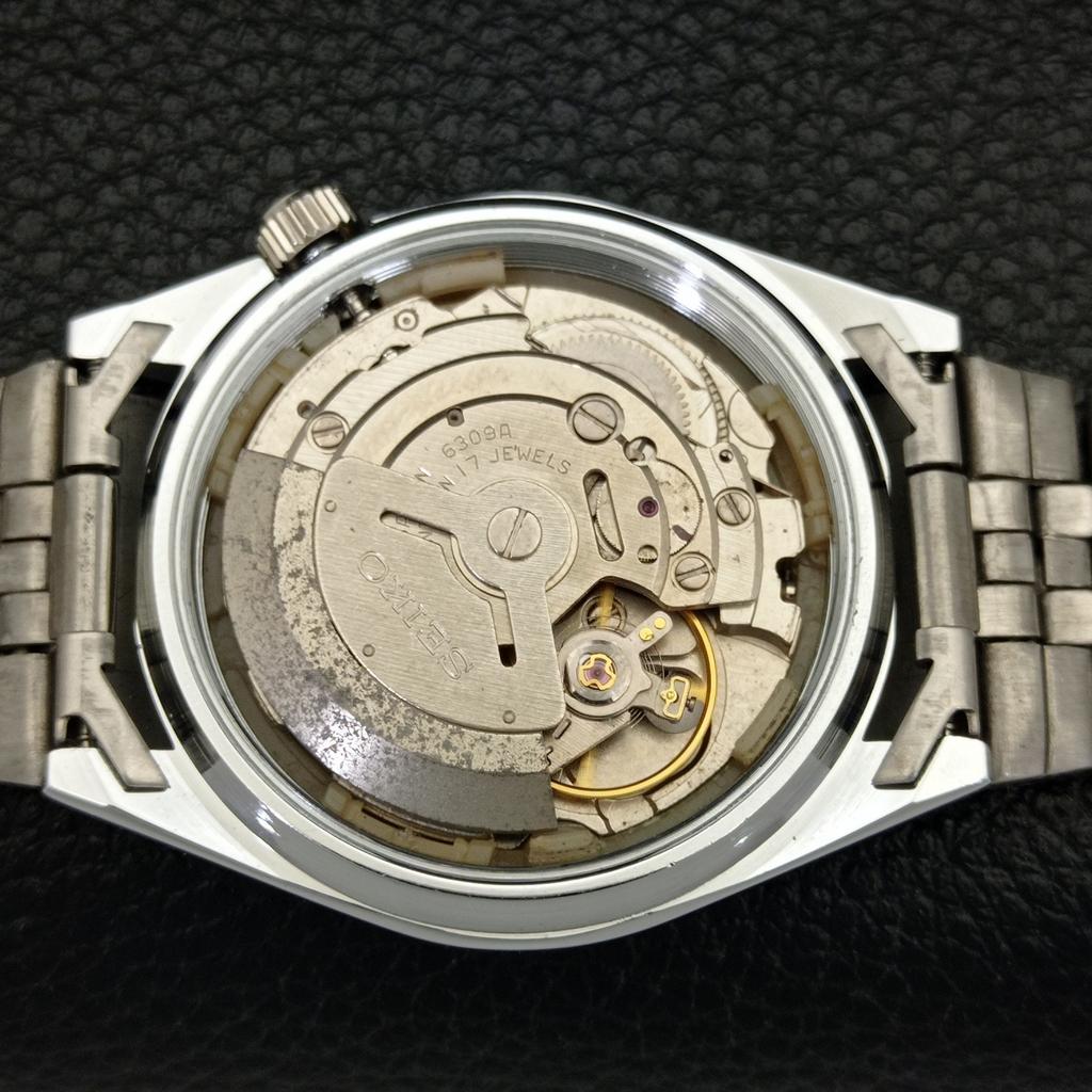 REFURBISHED JAPAN SEIKO 5 AUTOMATIC 6309A MENS ARABIC BLACK DIAL WATCH A427363-2 QRL-a427363