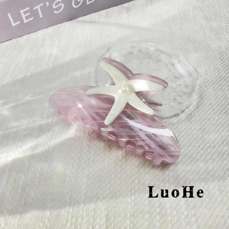 

Luohe Summer Pearl Starfish Hair Clip - Ocean Series for Women