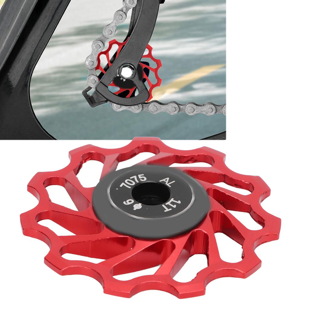 Mountain Bike Rear Derailleur Wheel 11T Metal Ceramic Rear Wheel Roller Bike Accessory