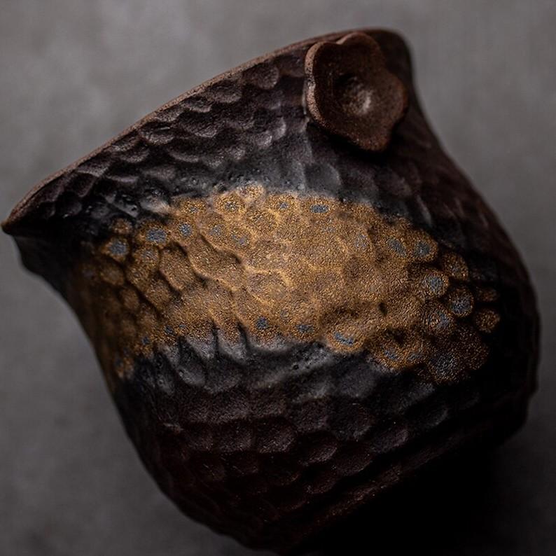 210ml Japanese Style Ceramic Gilded Teapot Vintage Old Rock Clay Coarse Pottery Kung Fu Tea Set