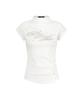 Aejeuyua Kitsch Snap Half-Neck T-Shirt White