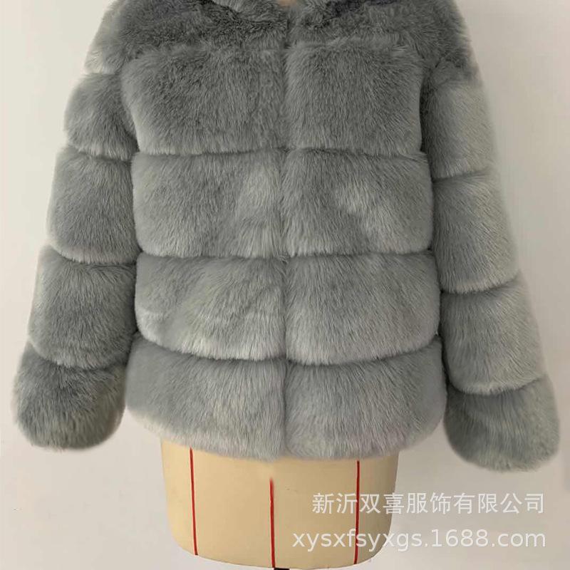 New Fashion Fox Hair Imitation Coat Women's Thermal Slim Coat
