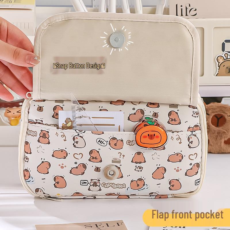 Capybara Large-Capacity Pencil Case for Girls, Primary & Junior High Students