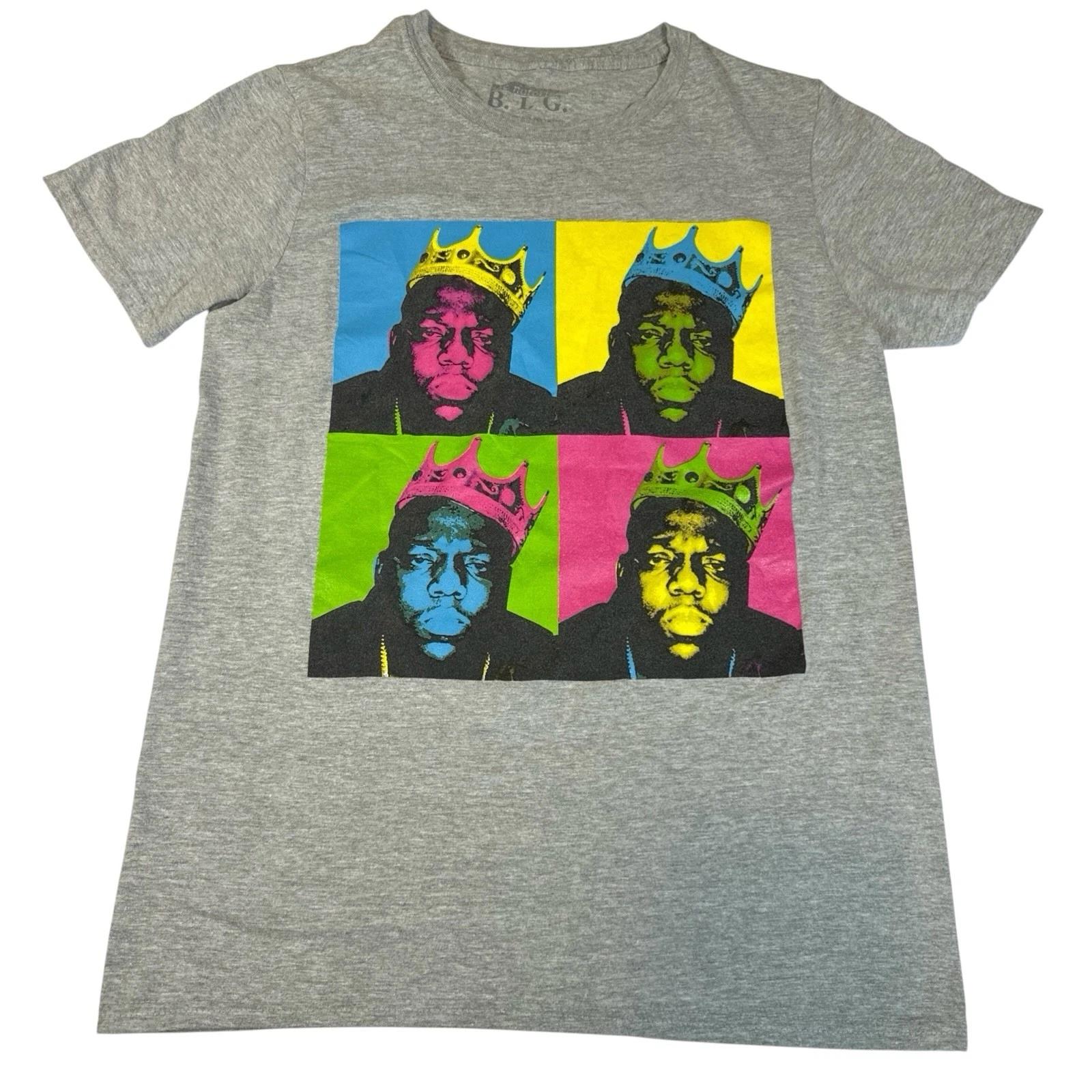 Notorious BIG T Shirt Pop Art Graphic Crown Biggie Smalls Hip Hop Tee Mens Small 4XL