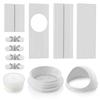 Okryain Fensterklimaanlagen-Kanalplatten-Kit, Verstellbar 43-142,5 cm, Insektennetz & Runde Regenhaube, für 130/150mm Schlauch Spotkühler, Kein Bohren (3+Erweiterungsfeld)