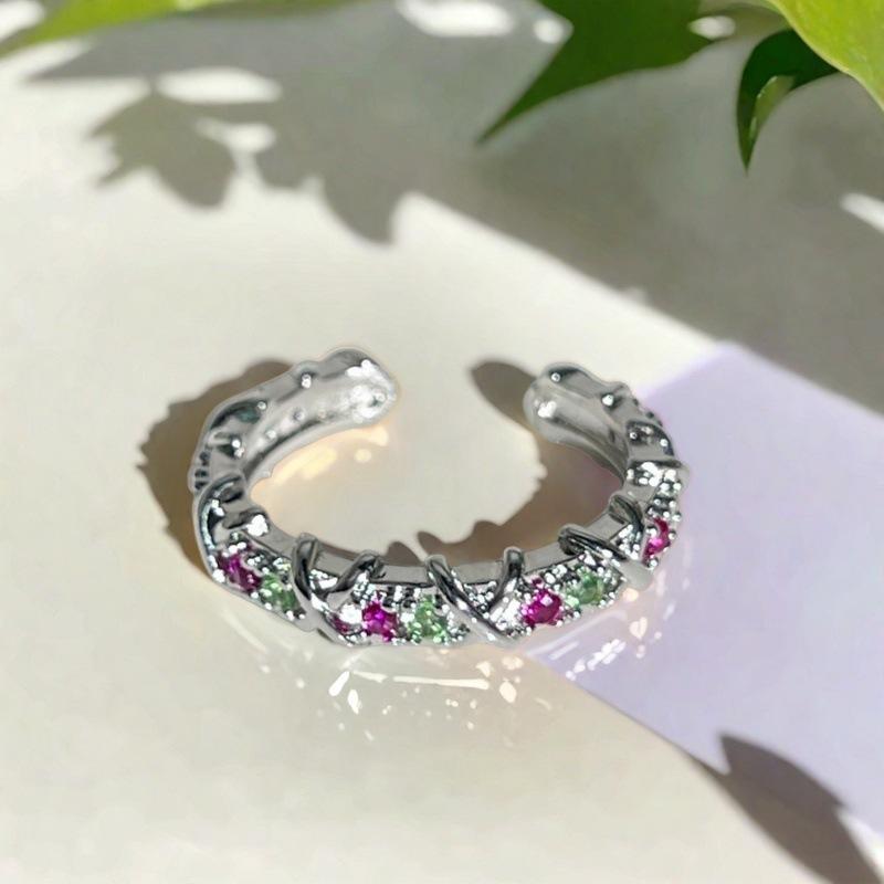 [Ocean World] Blue Fish Conch Enamel Oil Drop Y2K Zir*****Pen Ring Personality Niche Ring Female