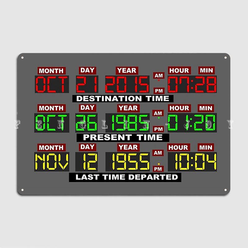 Time Circuits On Metal Plaque Poster Personalized Club Mural Painting Garage Club Tin Sign Posters