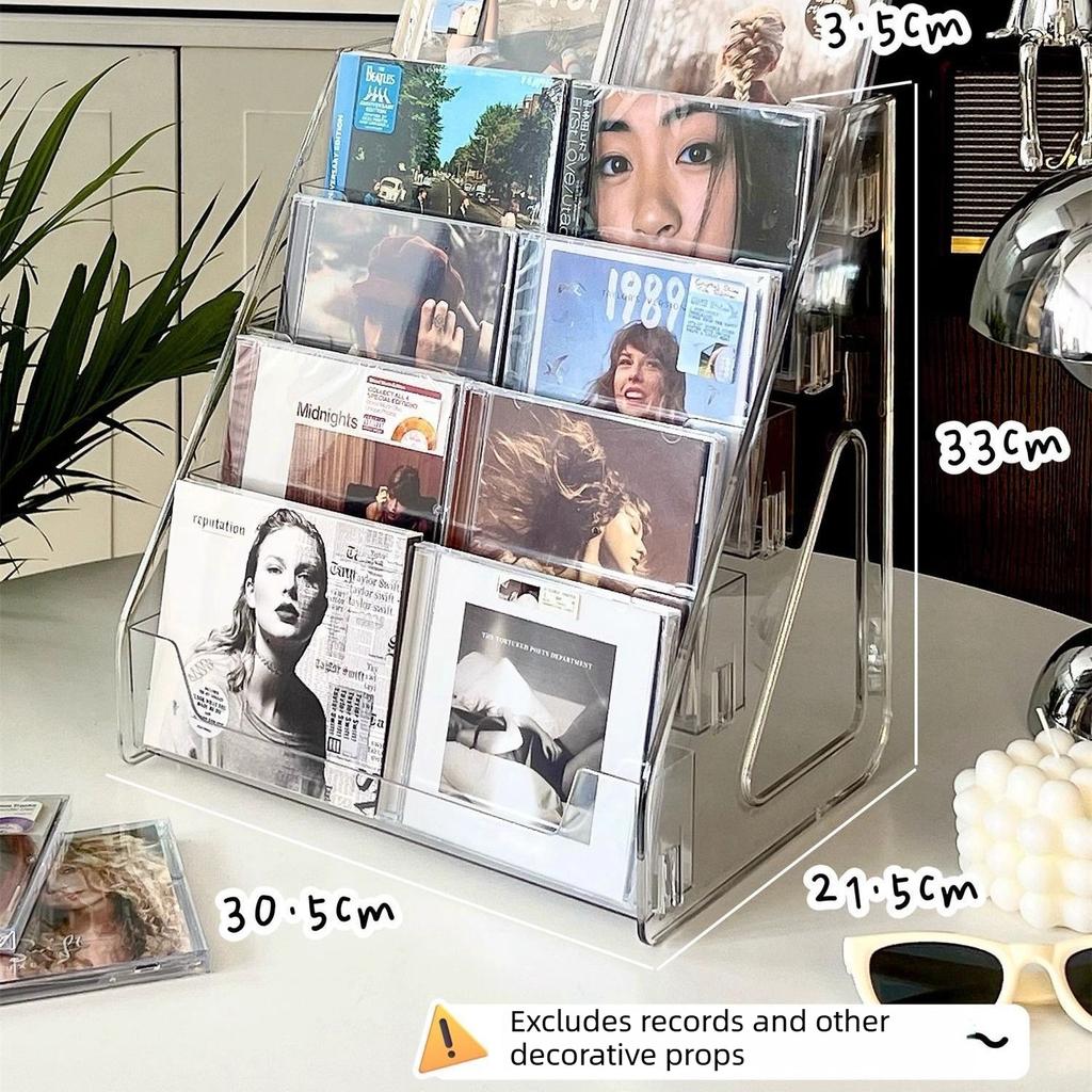Vitrína na CD Domácí akrylový stojan na CD Albumy Úložný box na CD Úložný stojan na časopisy Albumy slavných zpěváků CD