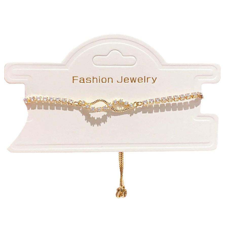 Zircon Cross Pendant Adjustable Bracelet With Geometric Design For Women