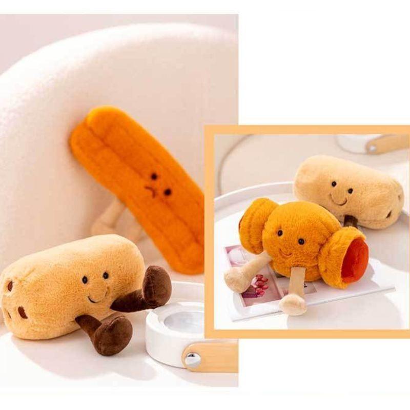 Adorable Plush Toast Bread Toy Small Cute Doll Croissant Baguette Pretzel Hanging Ornament Soft Short Plush