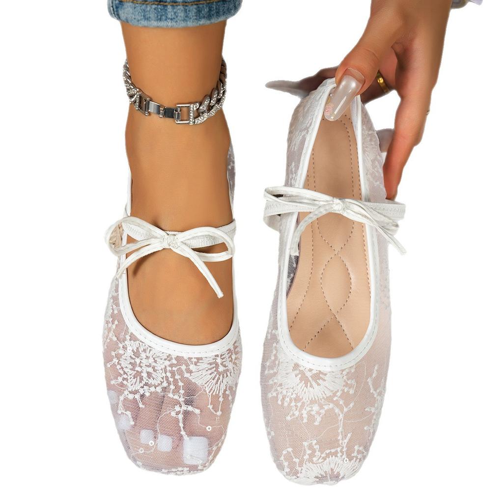 New Style Low-cut Single Shoe Women's Dress Shoes with Square Toe Ballet Shoes
