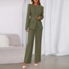 Ensemble élégant deux pièces pour femme, tendance et décontracté, à manches longues, couleur unie, avec un design élégant et haut de gamme