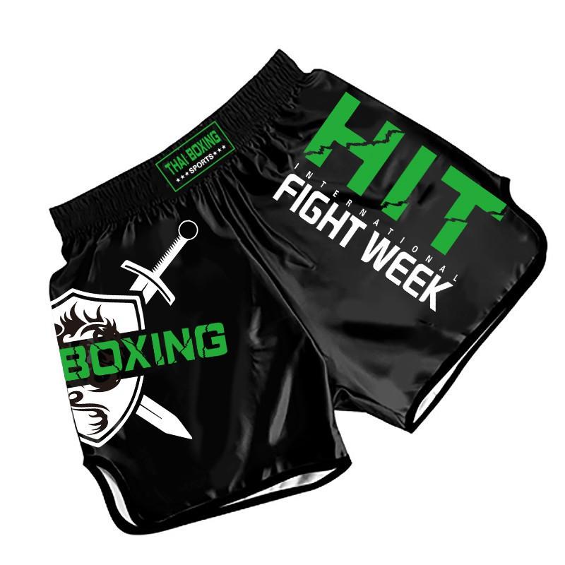 Muay Thai Boxing Shorts Breathable Cycling Jersey Training Combat Fight Workout Short Pants