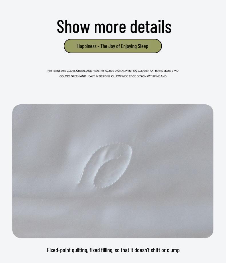 A-Class Tencel Embroidered Summer Quilt 4-Piece Set: Silky, Skin-Friendly, Antibacterial, Mite-Proof, Machine Washable.