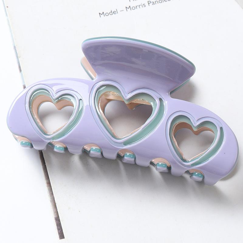 

Винтажные заколки для волос для девочек, ацетатные крабы для волос в форме полого сердца, женские однотонные заколки для волос, аксессуары для волос, заколка-краб