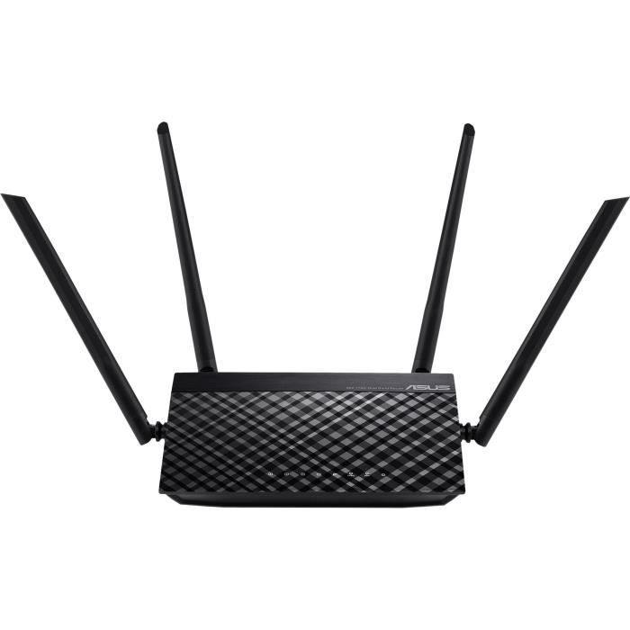 Wireless Router - ASUS - RT-AC1200 V.2 - AC 1200 Mbps Dual-Band Wi-Fi Router with 4 External Antennas, 5 Ethernet Ports
