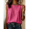 YYFS Camicette e camicie senza maniche con scollo a O con stampa tinta unita primavera estate moda casual da donna