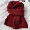 Winter New Solid Color Warm Scarf Couple Men's and Women's High-end Knitted Wool Scarf Small Scarf