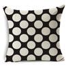 Housse de Coussin Géométrique Moderne Simple Noir et Blanc en Lin Décoration Douce pour Canapé de Maison