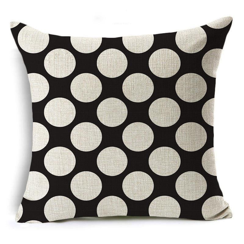 Modern Simple Black and White Geometric Linen Pillow Case Home Sofa Pillow Cushion Cover Soft Decoration