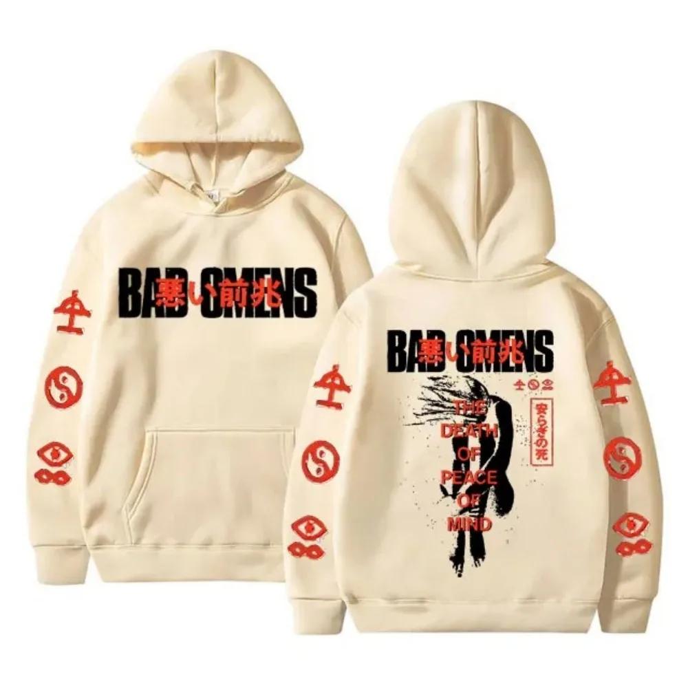 Bad Omens Band Tour American Music Print Hoodie The Death of Peace of Mind Skeleton Graphic Hoodies Rock Gothic Sweatshirts
