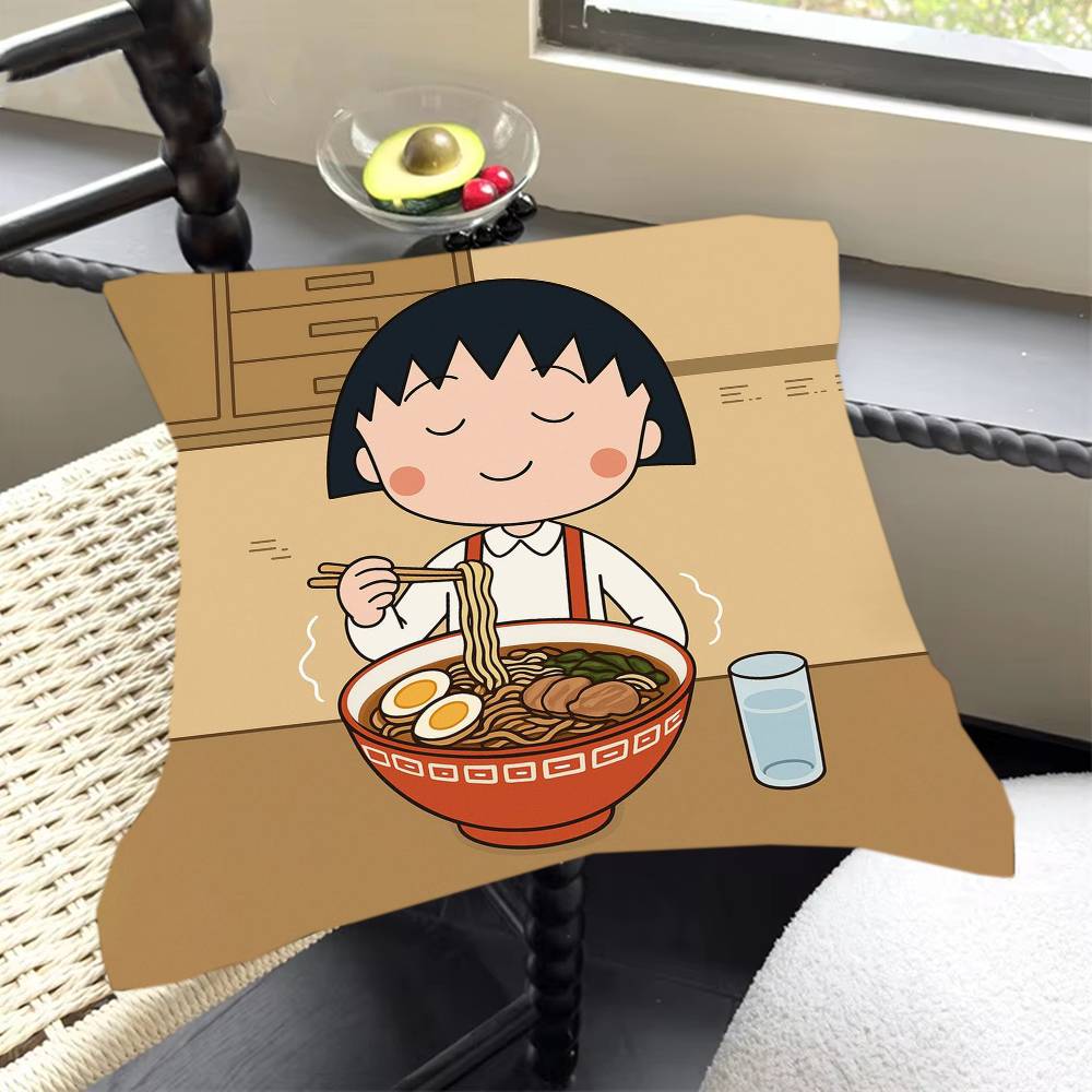

Anime C-Chibi M-maruko-chan Square cushions suitable for use in guesthouses bedrooms living rooms sofas and when traveling 30cmx30cm