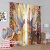 2pcs,2D Plane Printing Print Curtains Petal Kiss Flight 100% Polyester (without Rod) Festive Use for Bedroom, Living Room, Study