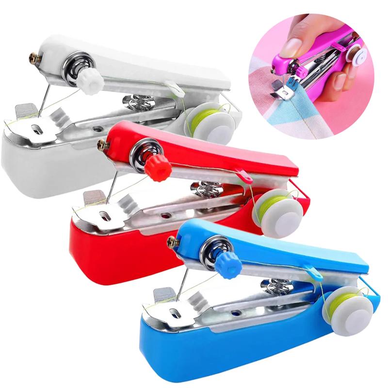 Mini Sewing Machine Outdoor Portable Handheld Device Travel Simple Clothing Repair Household Supplies Manual Sewing Tool TMZ