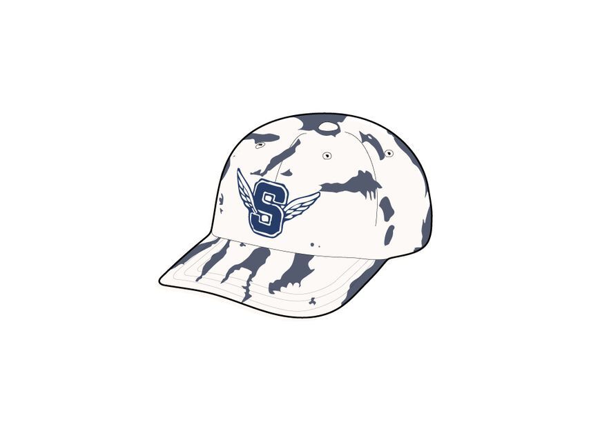 Supreme Wings Logo 6-Panel Bleached Denim One-Size
