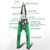 LAOA Electrician Pliers Needle Nose Pliers 9 in 1 for Clamping Screwing Wire Stripping Cable Cutting Wire Splitting LA320919