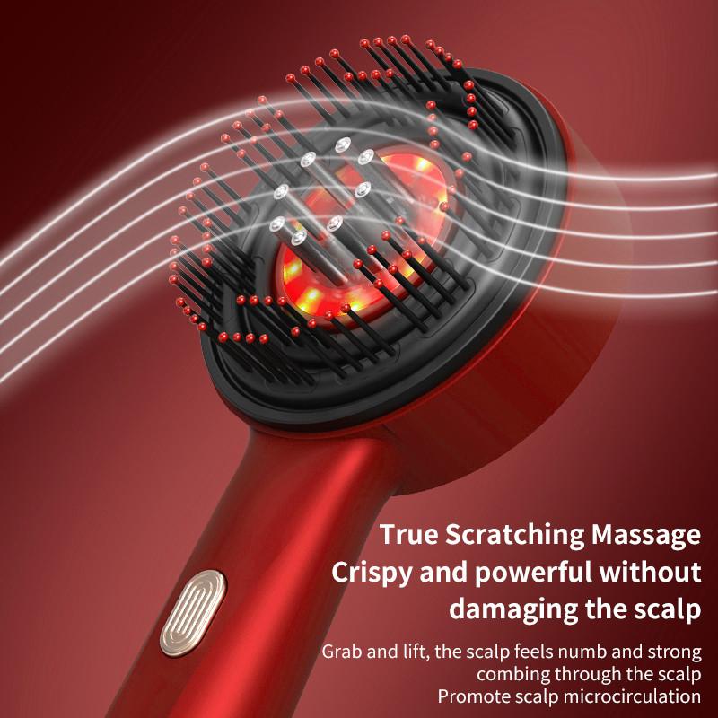 3 Modes Portable Hair Follicle Red Light Laser Comb Multifunctional Head Essence Oil Applicator Electric Massage Comb