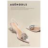 2025 Fashion Rhinestone Buckle Transparent Strap Pointed Toe High Heel Sandals for Women
