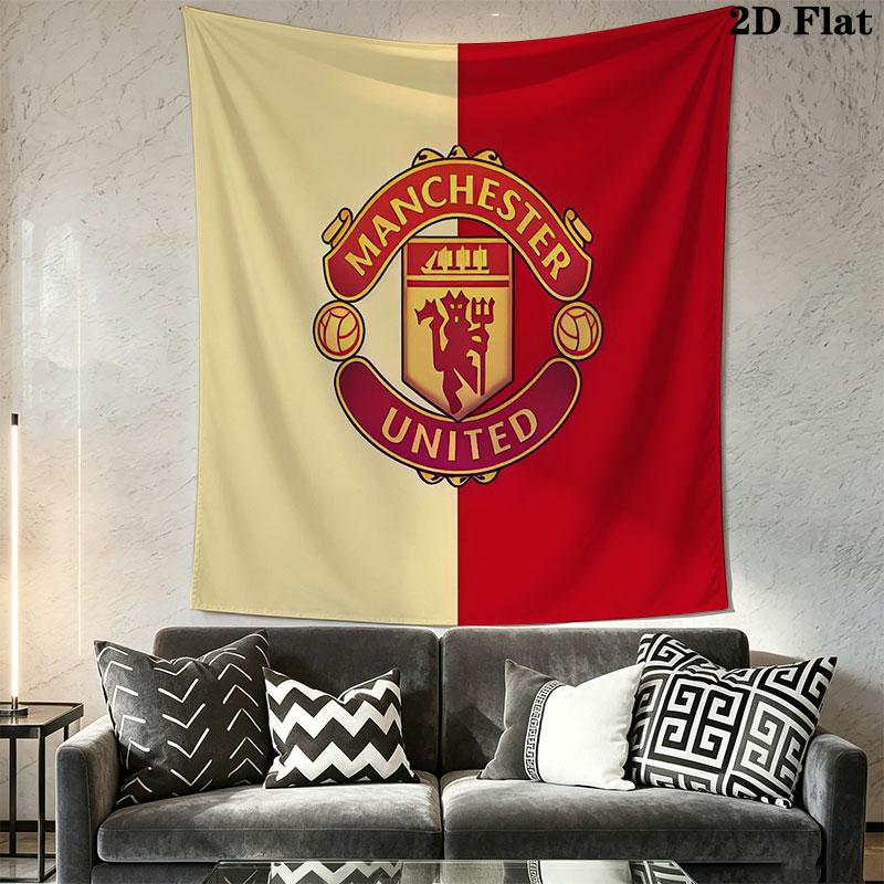 Man Utd J Wall Hanging Printed Fabric Blanket Decorative Tapestries for Bedroom Living Room Home Decor
