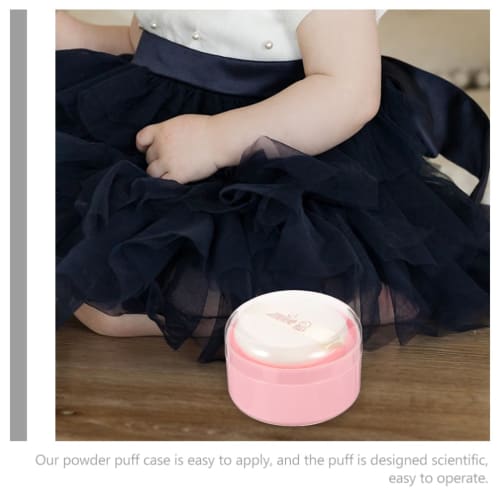Frcolor Baby Powder Case with Puff, Soft and Fluffy, Dry and Comfortable, Baby Powder Puff, Powder Container, Powder Case, Refill Container, Empty, Bo