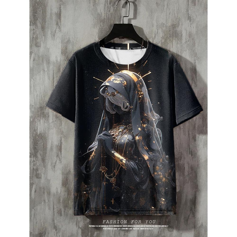 Anime Pánské tričko Retro Street Tričko s krátkým rukávem Pro muže Neformální 3D tisk Léto Top Prodyšné Volné Pánské oblečení