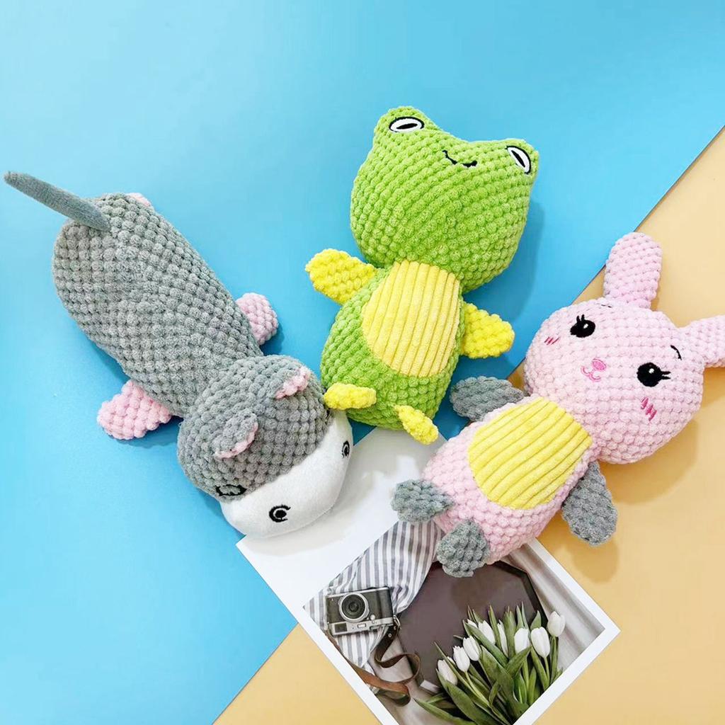 Plush Dog Squeaky Toy Bite Resistant Teeth Grinding Boredom Relief Animal Shape Stuffed Puppy