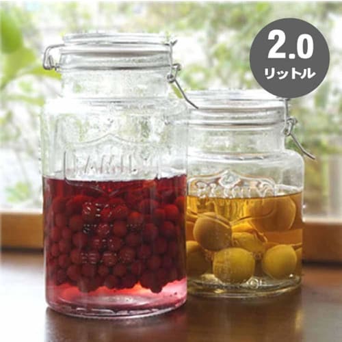 Living Glass Storage Canister, Medium, Approx. 2.0L Capacity, 12.2cm Diameter X 23.3cm Height, Clear Almond