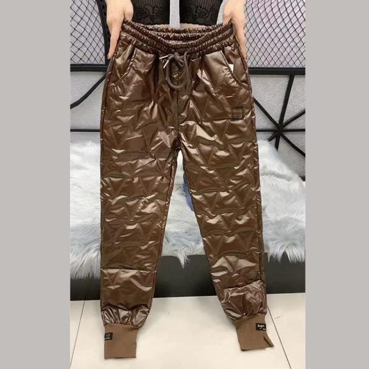 

Winter Women High Waist Cotton Down Harem Pants Thick Elastic Long Trousers with Pockets Autumn Female Pantalones Mujer XXXXL верблюд