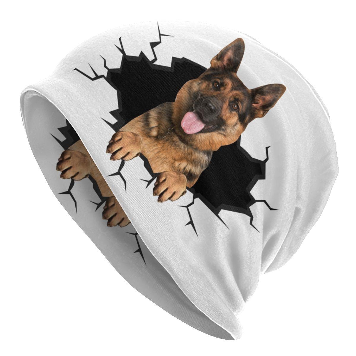 

Капот, зимняя теплая вязаная шапка, женская унисекс, крутая немецкая овчарка, хип-хоп, Skullies, шапки, эльзасские шапки-бини, лыжная шапка One Size