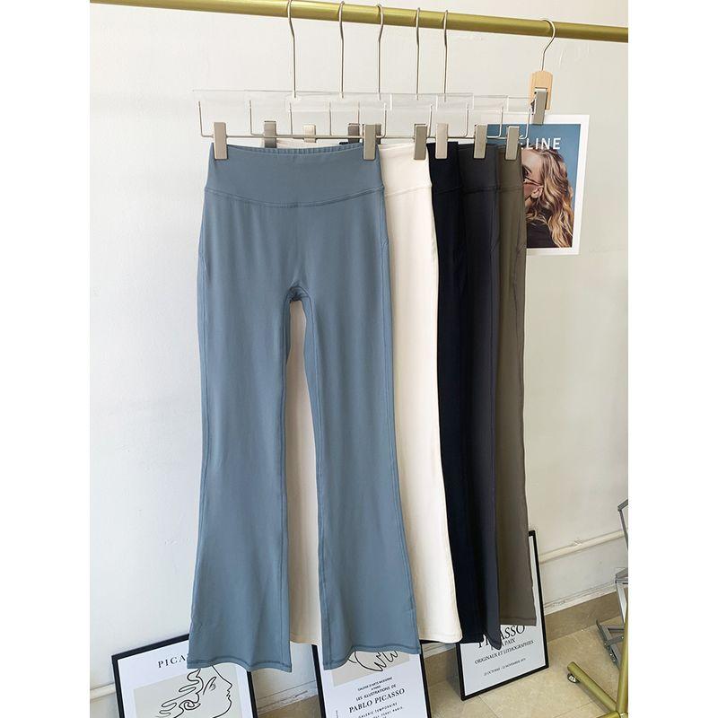 Lu Same Style Yoga Pants Female 2025 New Arrival High Waist Hip Lift No Embarrassment Line Loose Pants Bootcut Trousers Sports Pants
